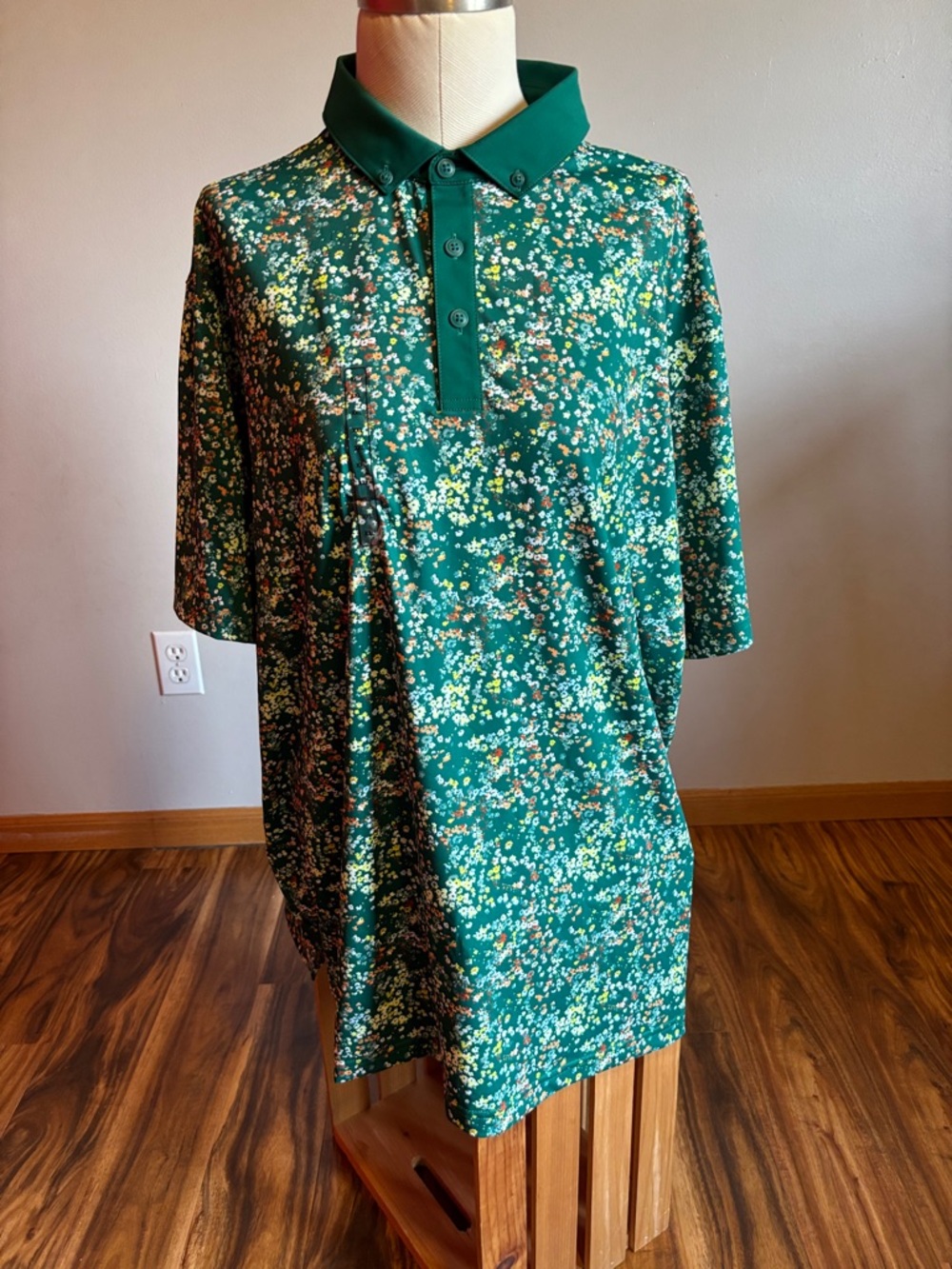 Walter Hagen Green Floral Polo Shirt